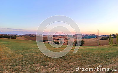 Countryside, hills, nature and environment in Marche region, Italy. Stock Photo