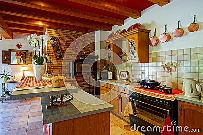 Countryside house comfortable interior in alsacien style Stock Photo