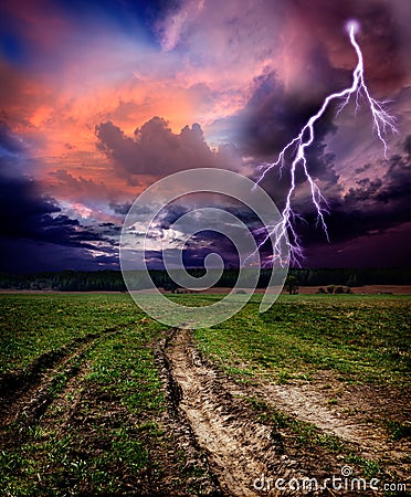 Countryside landscape with road Stock Photo
