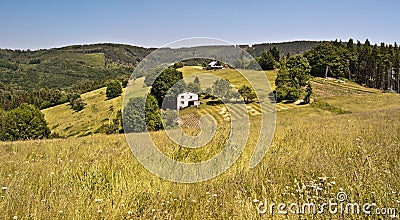 Countryside near Filipka hill in Slezske Beskydy mountains Stock Photo