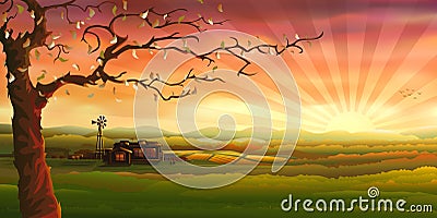 Countryside panorama Vector Illustration