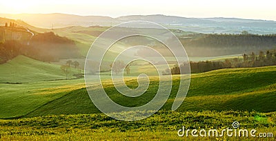 Countryside, San Quirico dÂ´Orcia, Tuscany, Stock Photo