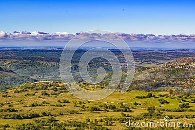 Countryside Scene Aerial View, Maldonado, Uruguay Stock Photo