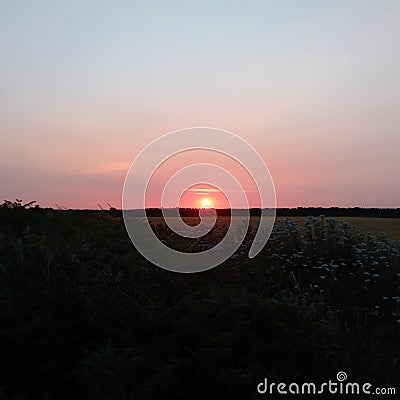 Countryside Sunrise Dorset Stock Photo