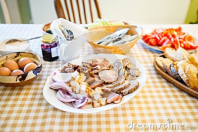 Countryside table setting Stock Photo