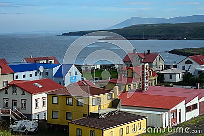 Countryside town, Blonduos, Iceland Editorial Stock Photo