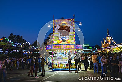 County Fair at night, Games on the midway Editorial Stock Photo