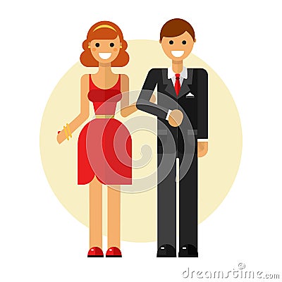 Coupe on dating Vector Illustration