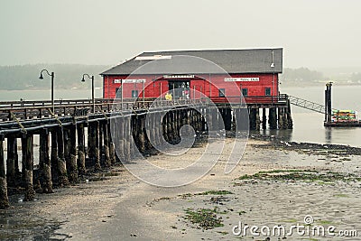 Coupeville Washington on Whidbey Island with pier and historic building Stock Photo