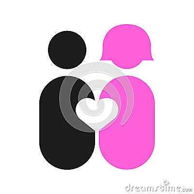 Couple Abstract Piece of Love Vector Illustration Graphic Vector Illustration