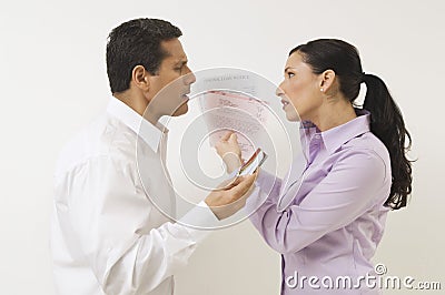 Couple Arguing About Expenses Stock Photo