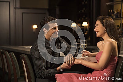 Couple at bar. Stock Photo