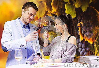 Couple in a bar Stock Photo