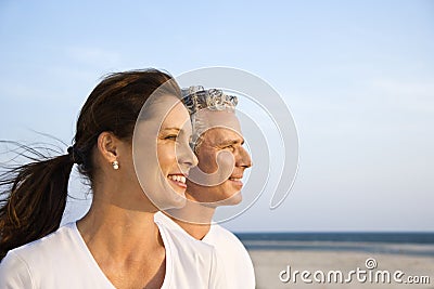 Couple on Beach Stock Photo