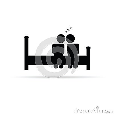 Couple on bed icon vector Vector Illustration