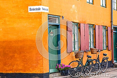 Couple of bikes in Copenhagen Stock Photo