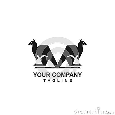 Couple black kangaroo logo and logo Vector Illustration