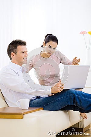 Couple browsing internet Stock Photo