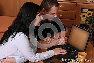 Couple Browsing WWW 2 Stock Photo