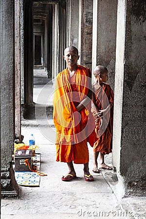 Buddhist monk posing for picture Editorial Stock Photo