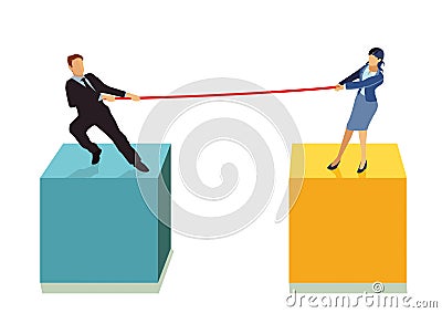 Tug of war Vector Illustration