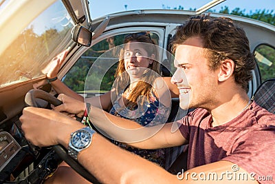 Driving fast Stock Photo