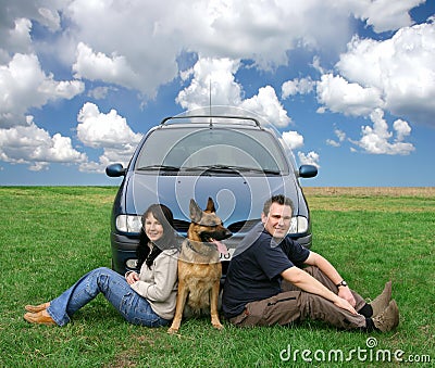 Couple On A Car Trip Stock Photo