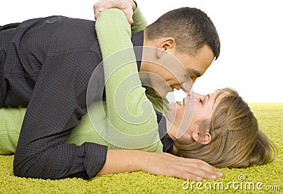 Couple on the carpet Stock Photo