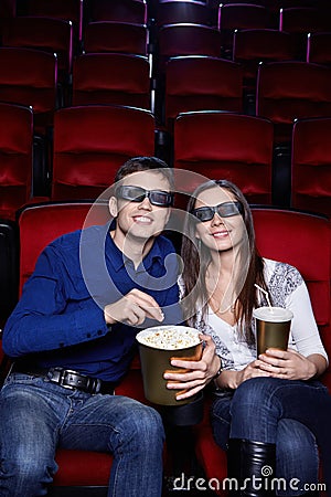 Couple at the cinema Stock Photo