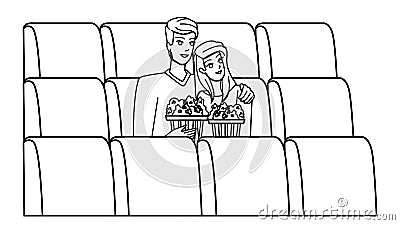 couple cinema vector Stock Photo