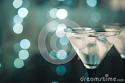 Martini glass on a black background Stock Photo
