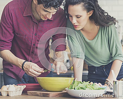 Couple Cooking Hobby Liefstyle Concept Stock Photo