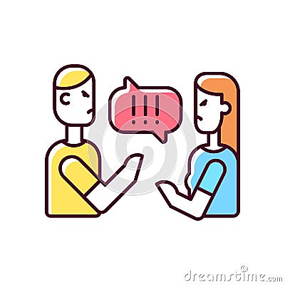 Couple criticizing each other RGB color icon Vector Illustration