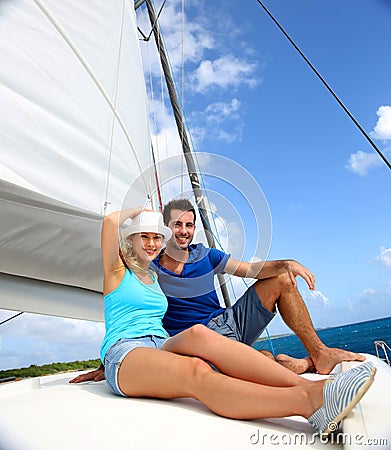 Couple on a cruising day Stock Photo
