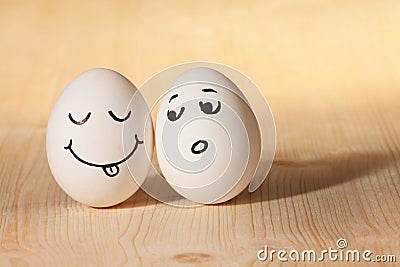 Couple cute eggs Stock Photo