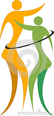Couple dance logo Vector Illustration