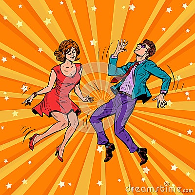 A couple dancing. Music party Vector Illustration