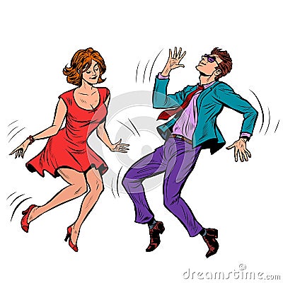 A couple dancing. Music party Vector Illustration