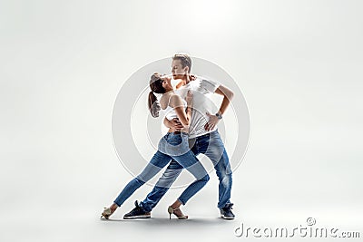 Couple dancing social danse Stock Photo