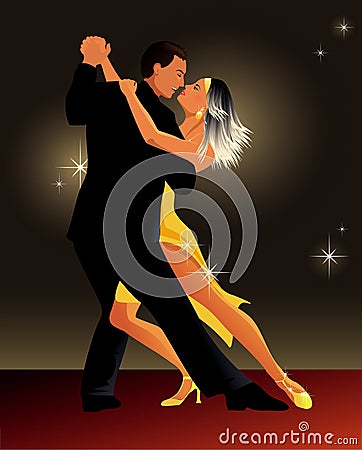 Couple dancing tango Vector Illustration