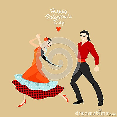 Couple dancing tango Vector Illustration