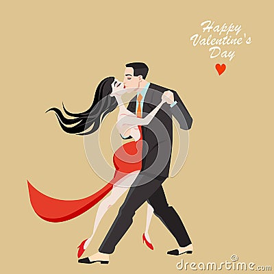 Couple dancing tango Vector Illustration