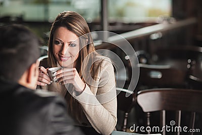 Couple dating at the bar Stock Photo