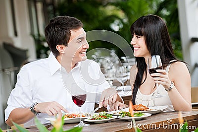 Couple Dining Together Stock Photo