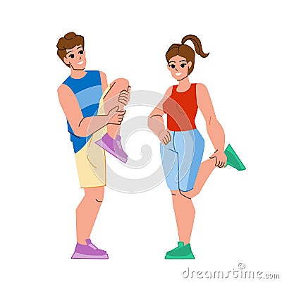 couple exercising vector Cartoon Illustration
