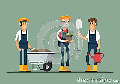 Couple of gardeners Vector Illustration