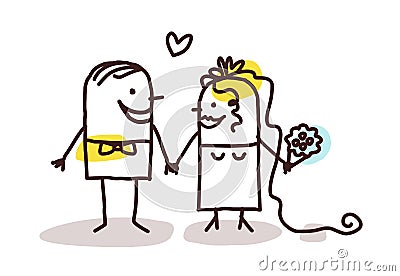 Couple getting married Vector Illustration