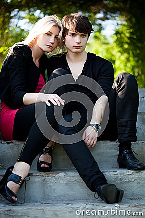 Couple - girl and guy Stock Photo