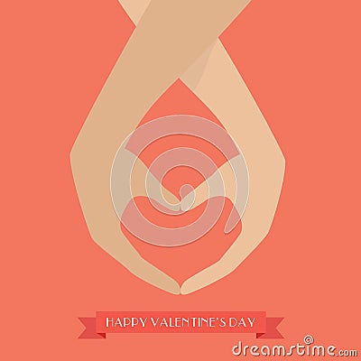 Couple hands making up heart shape Vector Illustration