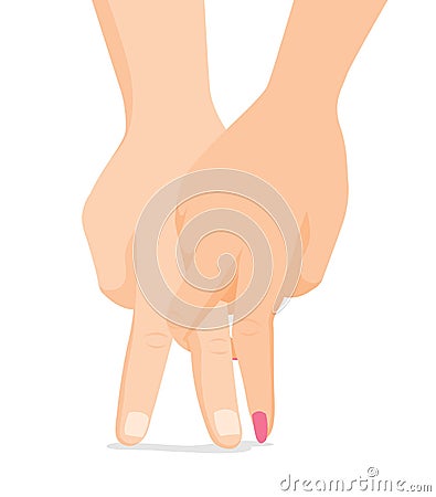 Couple of hands tangled in tango dancing move Vector Illustration